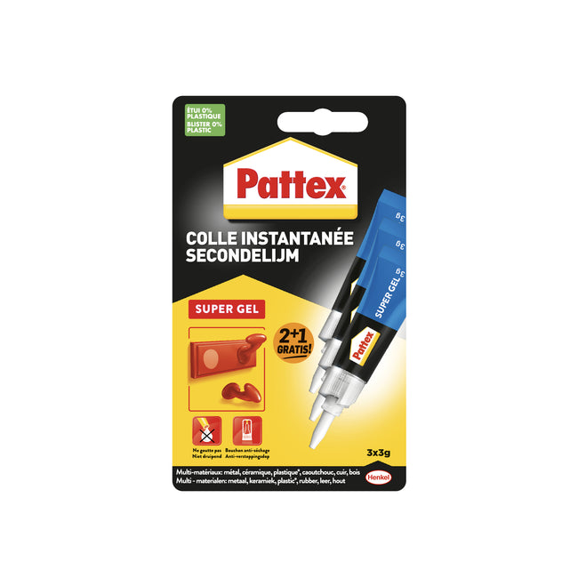 Pattex - Superkleber Supergel 3 Gramm Blister 2+1 gratis