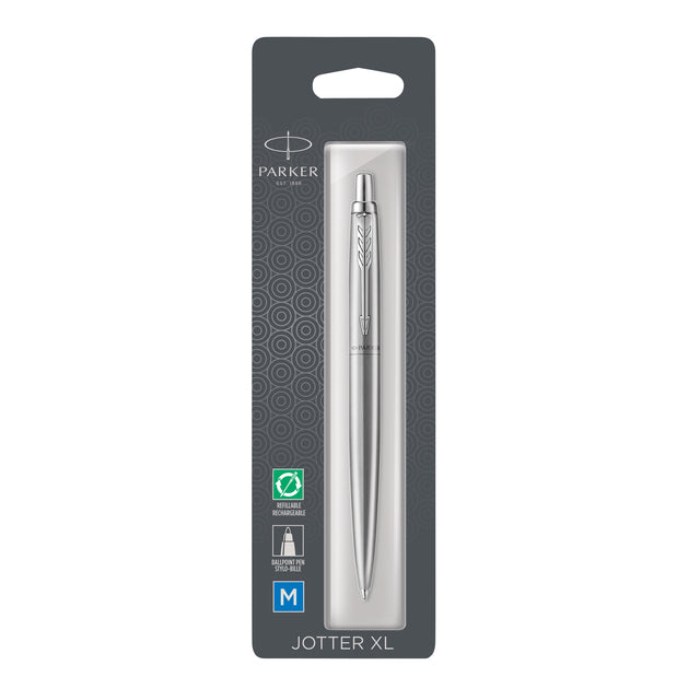 Parker - Stylo à bille Jotter XL Monochrome acier inoxydable M blister de 1 pièce
