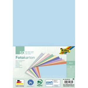 Folia Paper -  Fotokarton folia 300gr a4 50vel pastelkleuren