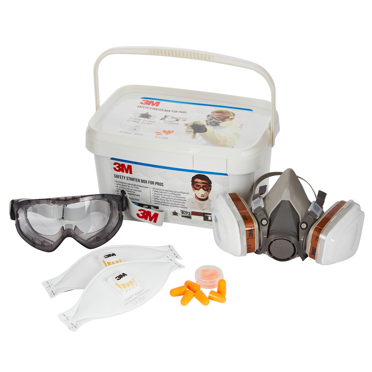 3M -  veiligheidskit voor professionals, ademhalings-, oog- en gehoorbescherming in 1 handige box