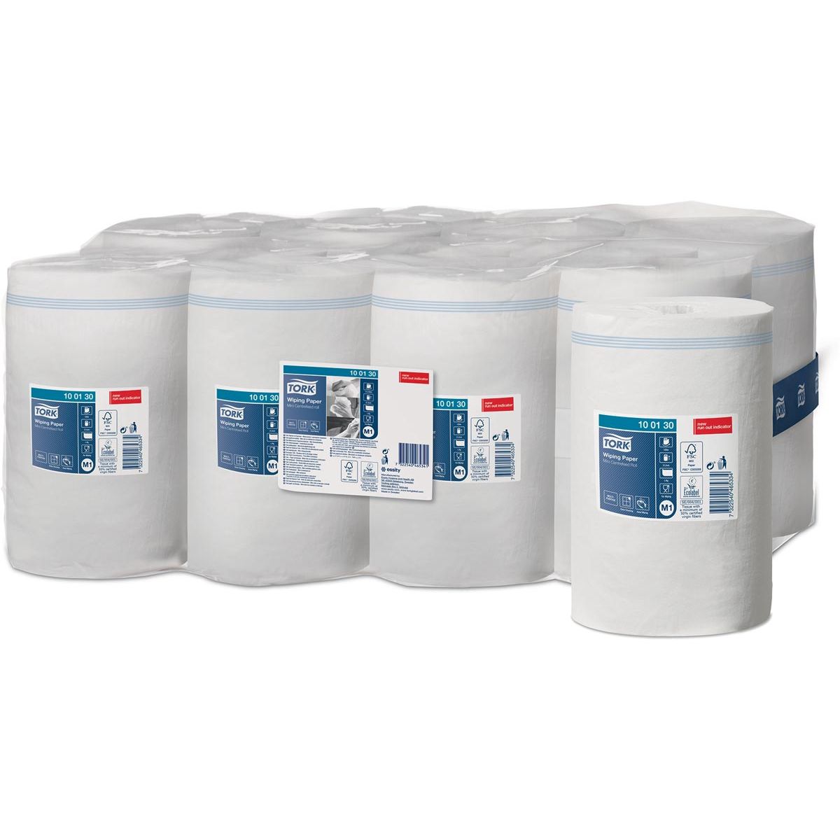 Tork -  poetspapier Mini Centerfeed, 1-laags, systeem M1, pak van 11 rollen