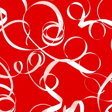 Klika -  Cadeaupapier Geschenkpapier White ribbon on red ribbed 50 cm