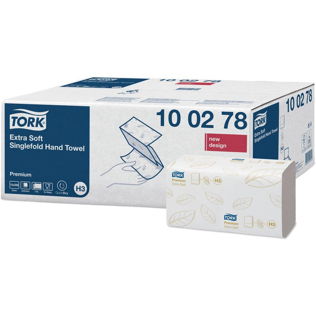 Tork -  handdoek extra soft, 2-laags, ZZ-fold, systeem H3, wit, 200 sheets, pak van 15 stuks