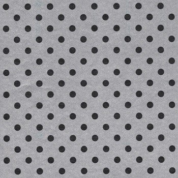 Klika - Papier-cadeau - Papier cadeau - Pottes noires sur argent nervuré 50 cm