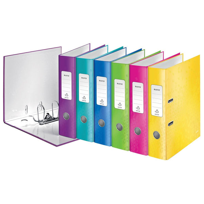 Leitz -  WOW ordner, geassorteerde kleuren, rug van 8,0 cm