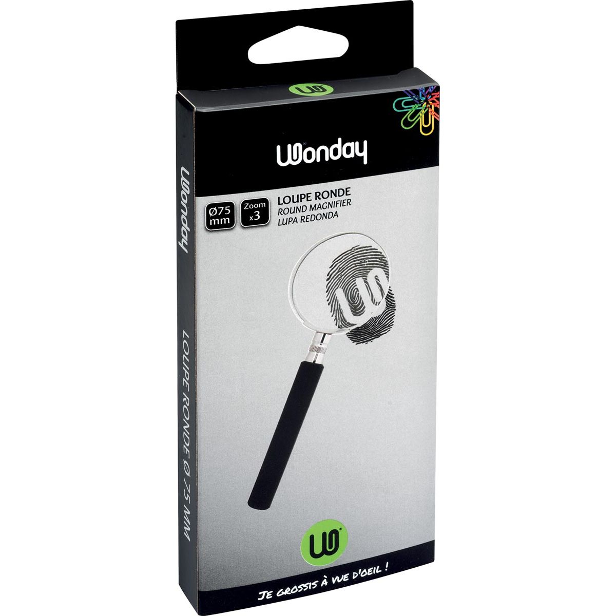 Wonday - Leselupe Durchmesser: 75 mm, 3-fache Vergrößerung, im Karton
