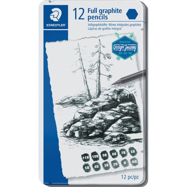 Staedtler -  Potlood Lumograph 12 stuks: 6B-5B-4B-3B-2B-B-HB-F-H-2H-3H-4H