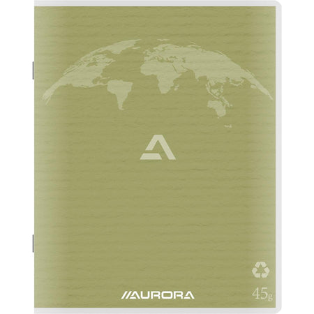 Aurora - Writing 45 Sammelalbum aus Recyclingpapier, 200 Seiten, liniert, moosgrün