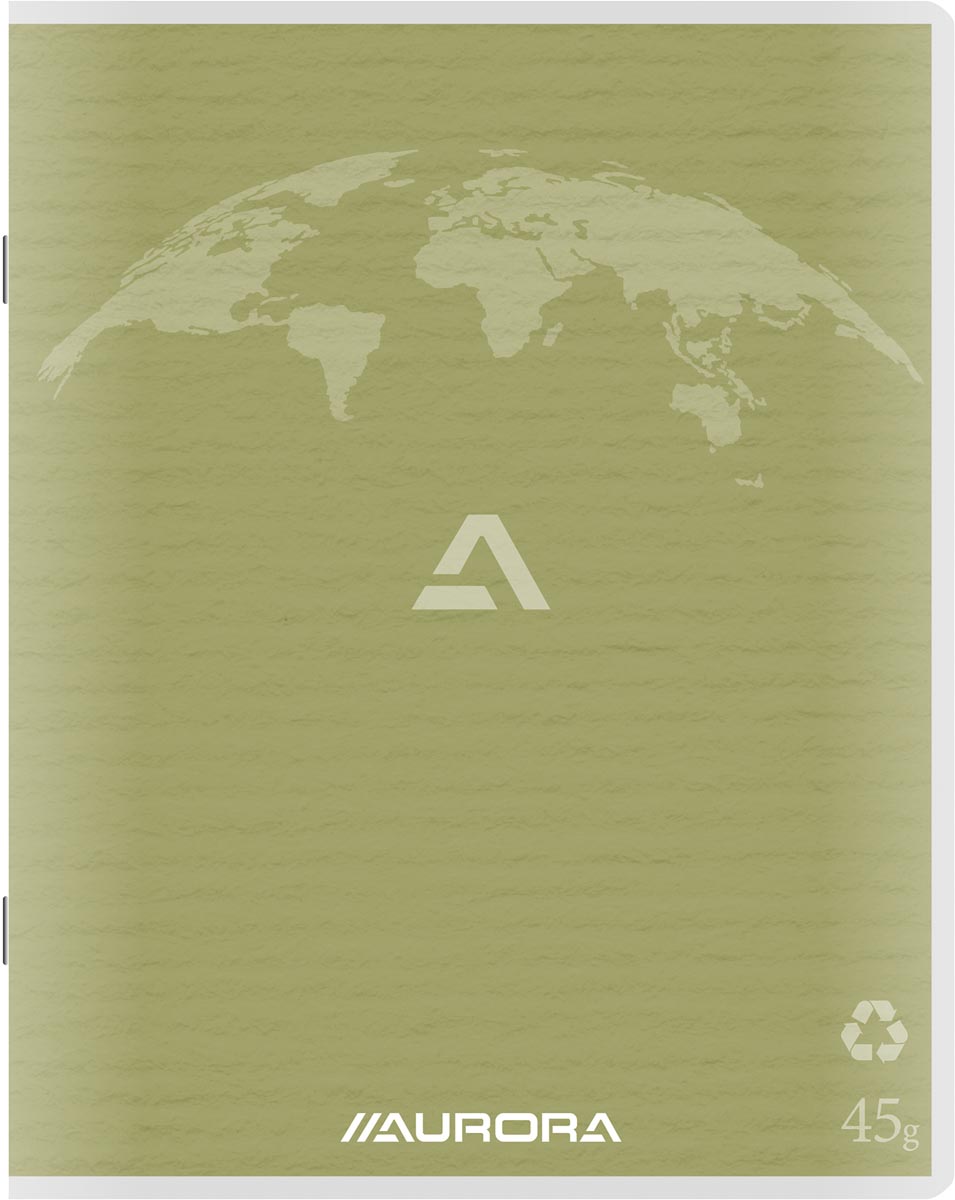 Aurora - Carnet d'écriture de 45 pages en papier recyclé, 200 pages, ligné, vert mousse
