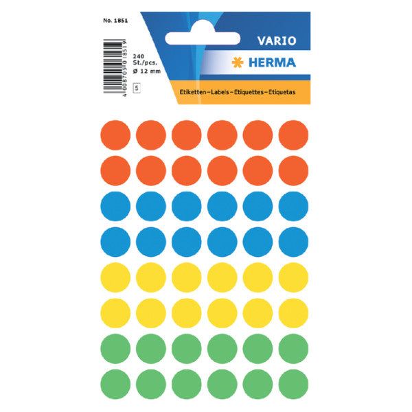 Herma - Label 1851 Environ 12 mm Assorti 240 pièces | 10 pièces