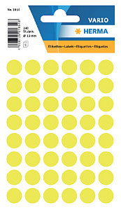 Herma - Label 1854 Environ 12 mm jaune fluor 240 pièces