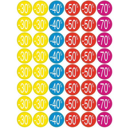 Apli -  Agipa kortinglabel van -30% tot -70%, geassorteerde kleuren