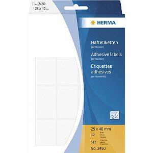 HERMA - Etiket  2450 25x40mm wit 512 stuks