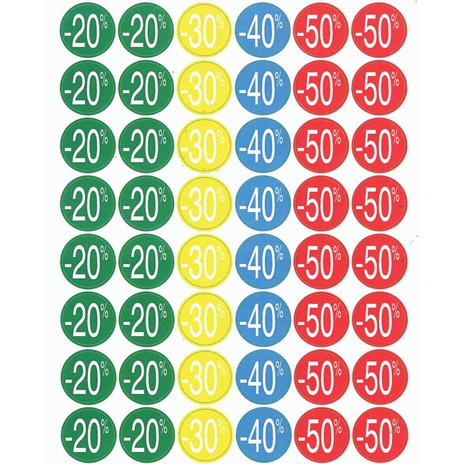 Apli -  Agipa Kortinglabel van -20% tot 50%, geassorteerde kleuren