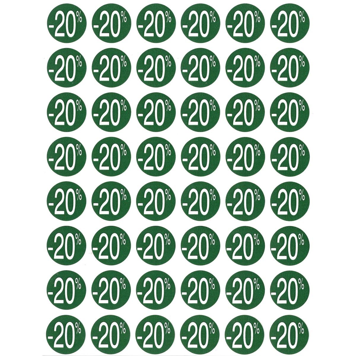 Apli -  Agipa Kortinglabel -20%, groen, pak van 192 stuks, verwijderbaar