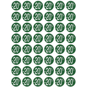 Apli -  Agipa Kortinglabel -20%, groen, pak van 192 stuks, verwijderbaar