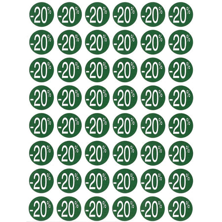 Apli -  Agipa Kortinglabel -20%, groen, pak van 192 stuks, verwijderbaar
