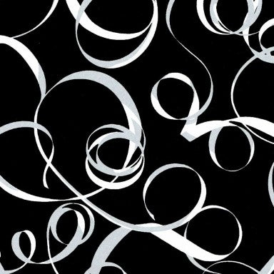 Klika -  Cadeaupapier Geschenkpapier White ribbon on black ribbed 50 cm