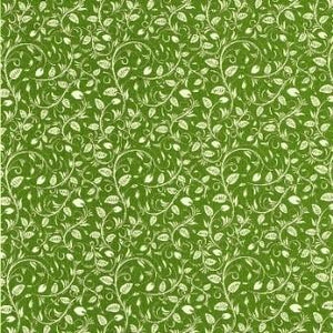 Klika -  Cadeaupapier Geschenkpapier White leaves on green ribbed 50 cm