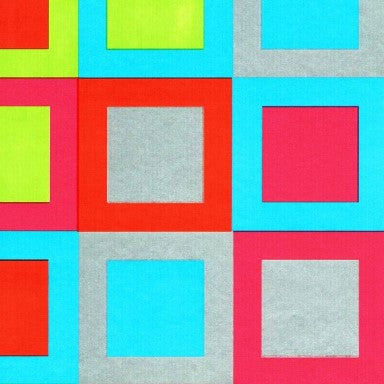 Klika -  Cadeaupapier Geschenkpapier Colored squares with silver on ribbed 30 cm
