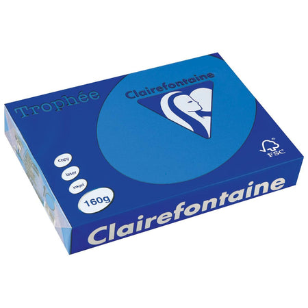 Clairefontaine -  Trophée Intens, gekleurd papier, A4, 160 g, 250 vel, turkoois