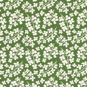 Klika -  Cadeaupapier Geschenkpapier Daisy green on white ribbed 70 cm