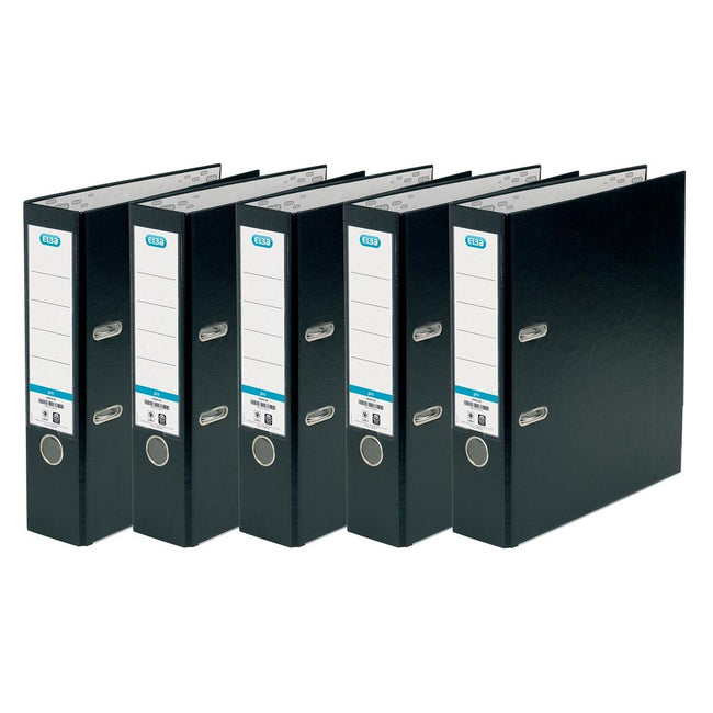 Elba - dossier Smart Pro+, dos de 8 cm, pack de 5, noir