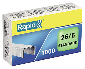 Rapid - Staples 26/6 verzinkter Standard 1000 Stücke | 20 Stücke