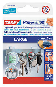 Tesa - Kleefstrips Powerstrips® LARGE dubbelzijdig 2kg 10 stuks