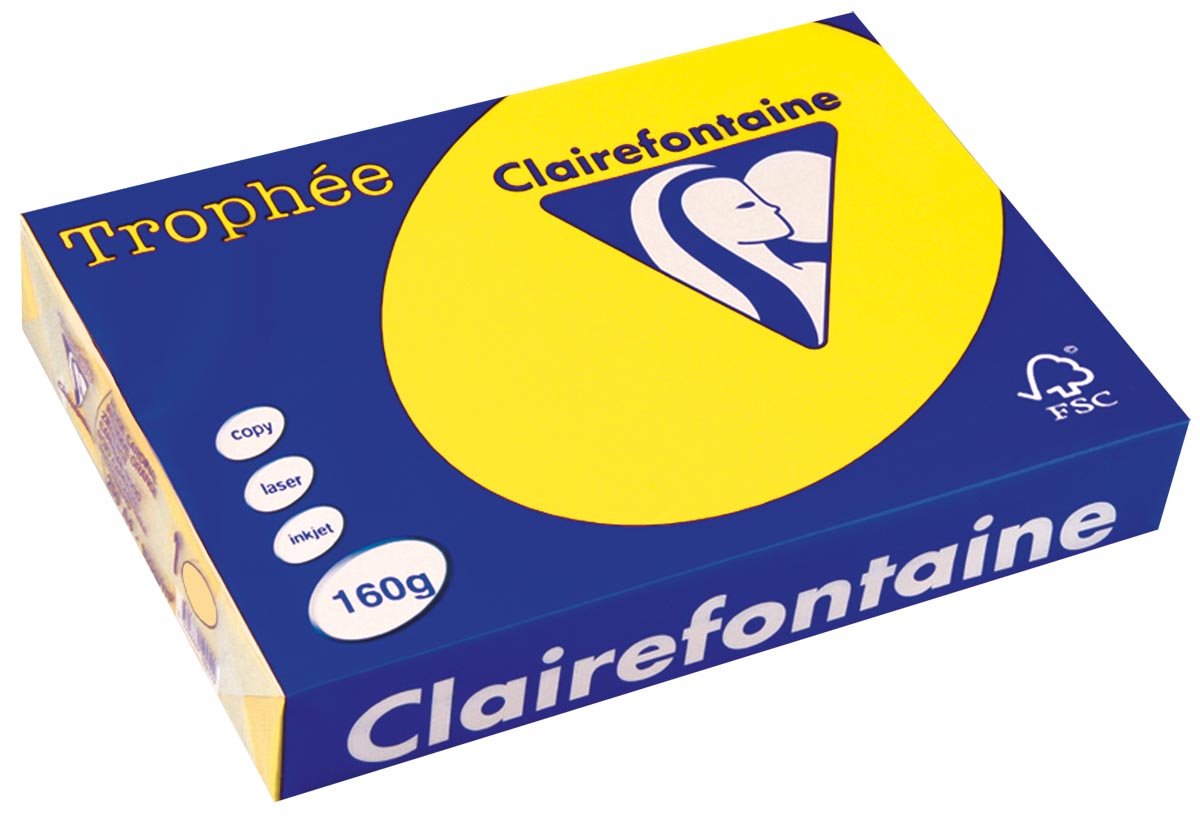 Clairefontaine - Trophée Intensiv, farbiges Papier, A4, 160 g, 250 Blech, Sonnendichtung