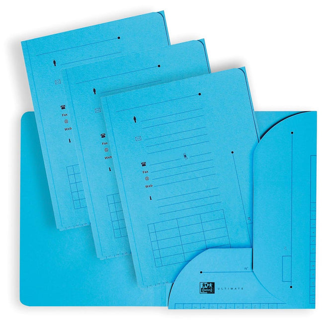 Oxford - dossier électronique, format A4, en carton, avec 2 rabats, paquet de 25 pièces, bleu