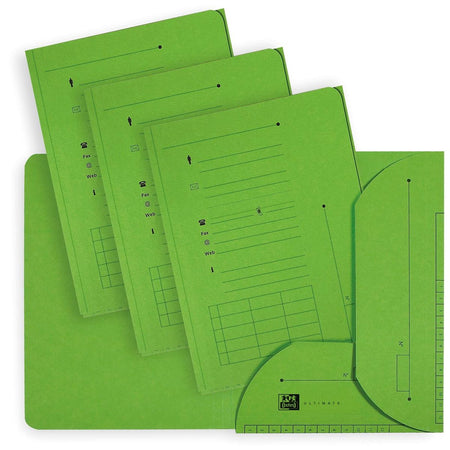 Oxford - dossier électronique, format A4, en carton, avec 2 rabats, paquet de 25 pièces, vert