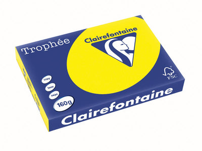Clairefontaine -  Trophée Intens, gekleurd papier, A3, 160 g, 250 vel, zonnegeel