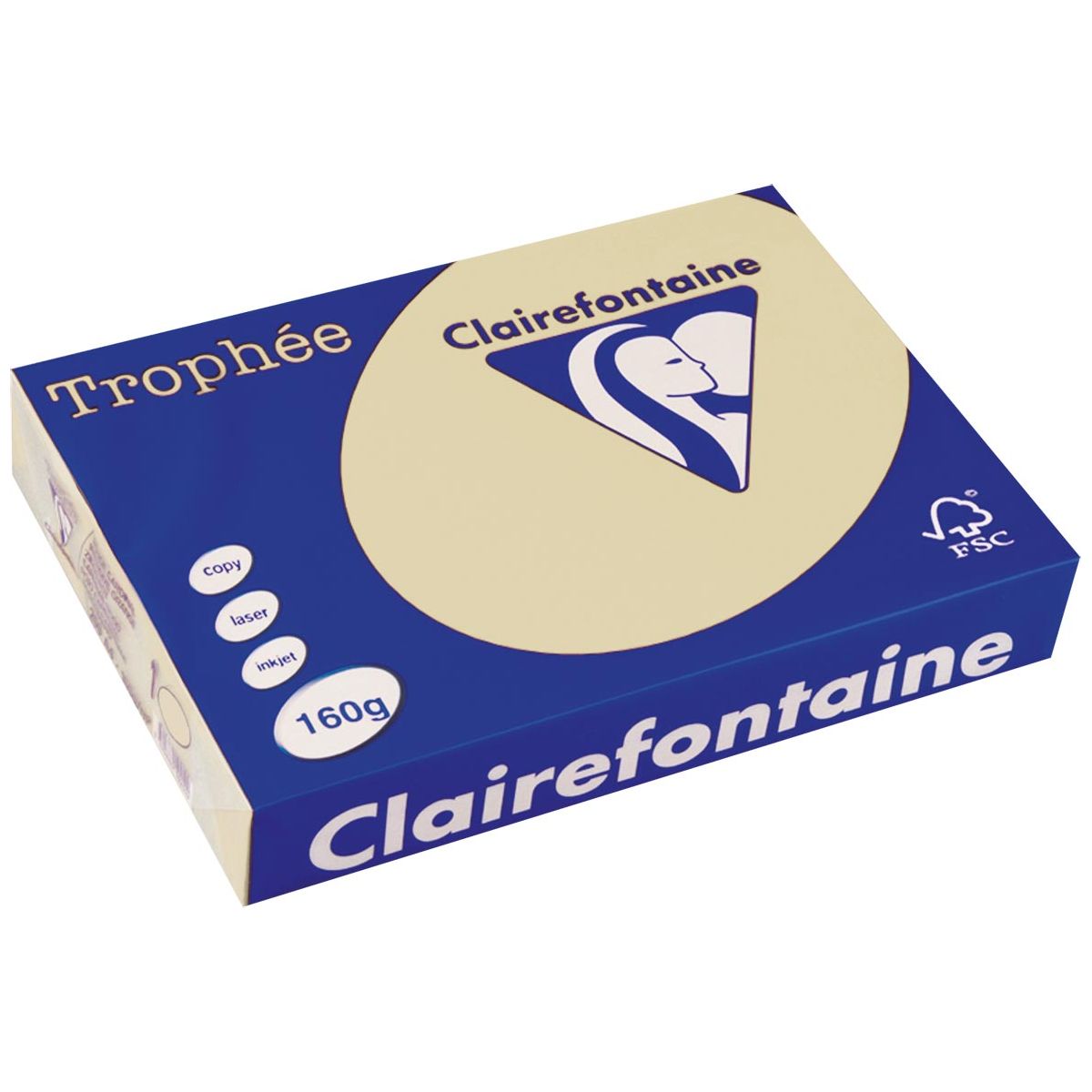 Clairefontaine - Trophée Tel, farbiges Papier, A4, 160 g, 250 Blatt, Edelsteine