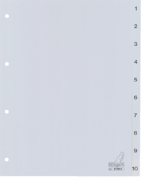 Filex - Tabbladen Filex 4-gaats 410N 1-10 genummerd grijs PP