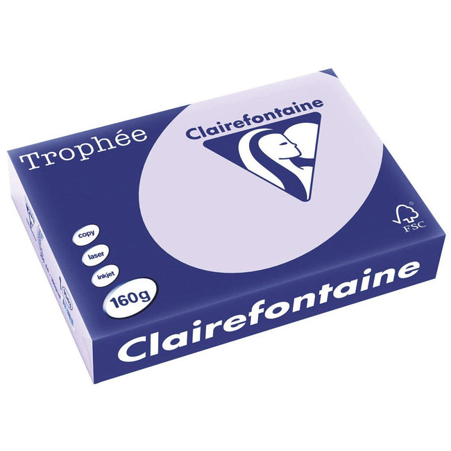 Clairefontaine - Trophée tel, papier coloré, A4, 160 g, 250 feuilles, lilas