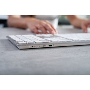 CHERRY -   KW 9100 SLIM FOR MAC toetsenbord Universeel USB + Bluetooth AZERTY Frans Zilver