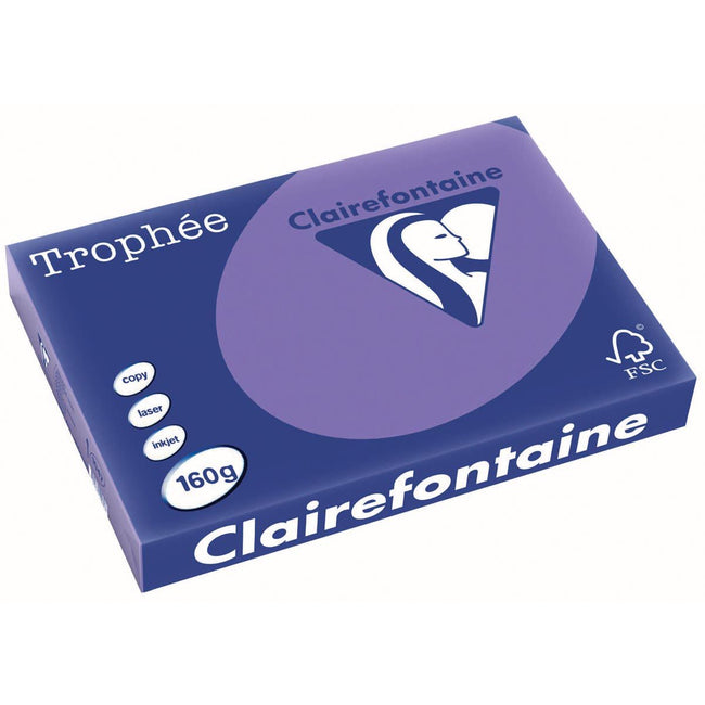 Clairefontaine - Trophée Intens, papier coloré, A3, 160 g, 250 feuilles, violet