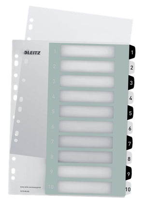 Leitz -  WOW Numerieke tabbladindex Polypropyleen (PP) Zwart, Wit