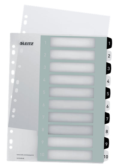 Leitz -  WOW Numerieke tabbladindex Polypropyleen (PP) Zwart, Wit