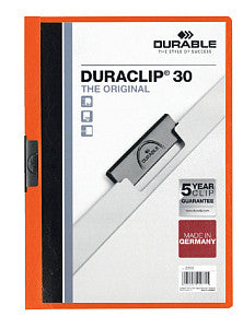 Durable - Klemmap Duraclip A4 3 mm 30 feuilles d'orange