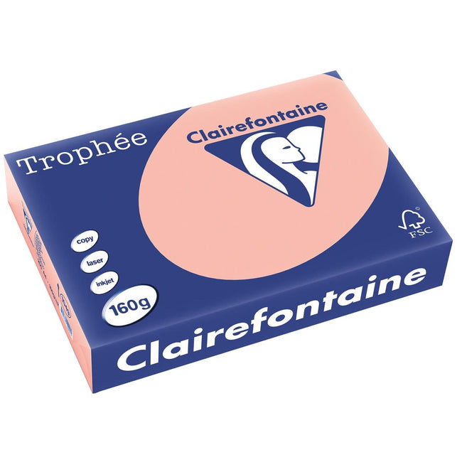 Clairefontaine -  Trophée tel, gekleurd papier, A4, 160 g, 250 vel, perzik