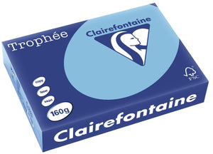Clairefontaine - Trophée tel, papier coloré, A4, 160 g, 250 feuilles, bleu lavande