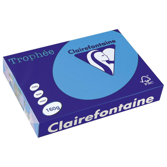 Clairefontaine - Troprophe Intens, Colored Paper, A4, 160 g, 250 feuille, King Blue