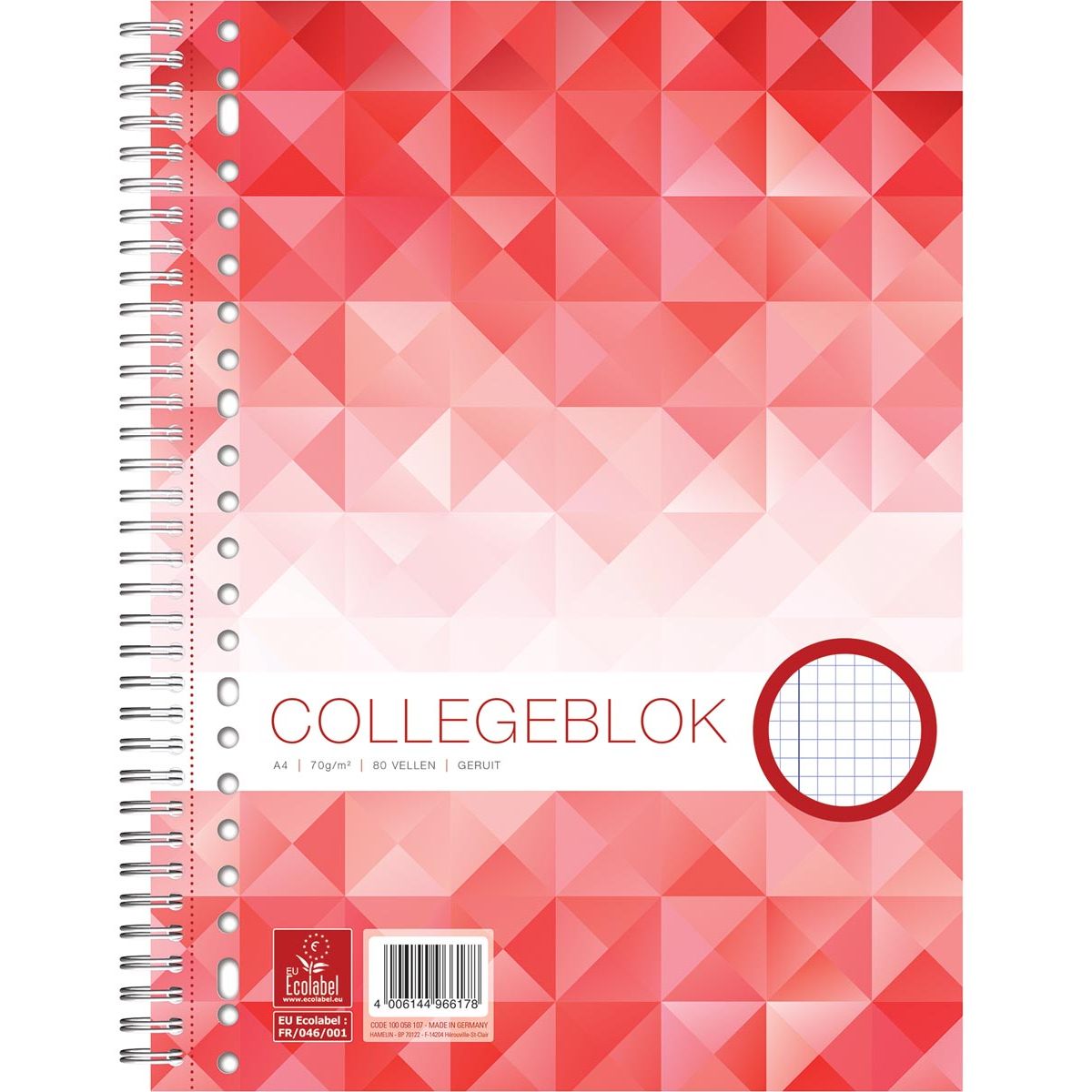 Work - bloc-notes A4 vérifié 80 pages, 23 trous