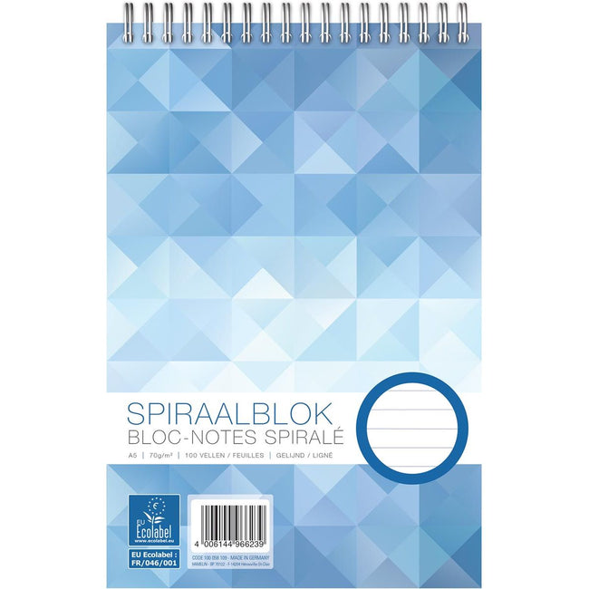 Work - bloc-notes à spirale, ft A5, 70 g, ligné, 200 pages