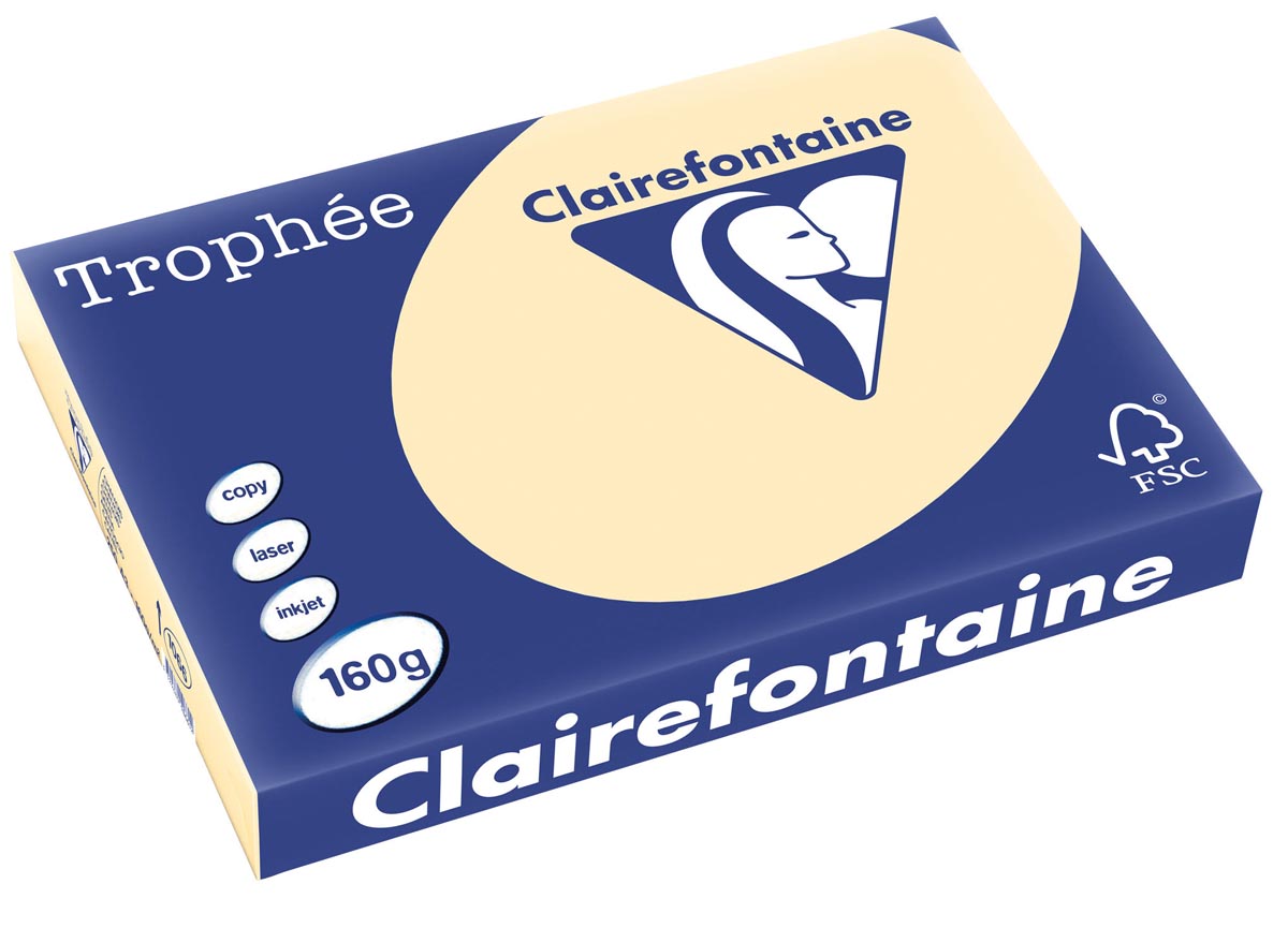 Clairefontaine - Trophée Tel, farbiges Papier, A3, 160 g, 250 Blatt, Edelsteine