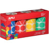 Apli Kids -  Kids stickers XL, doos met 4 rollen in 4 kleuren en 4 vormen (blauw, rood, geel en groen)