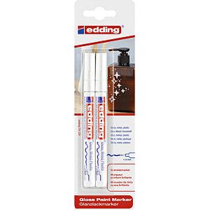 Edding - Felt -Tip Edding 751 lakmarker autour de 1 à 2 mm blister de 2 pièces blanches | 10 pièces