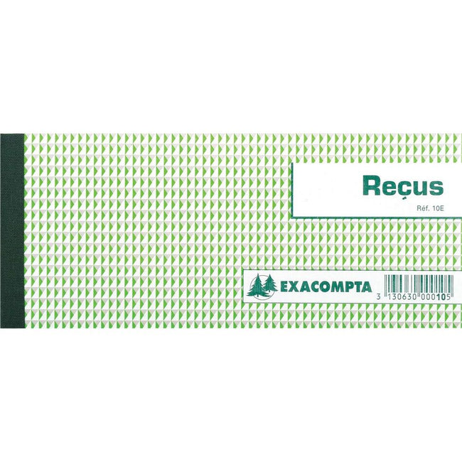 Exacompta - reçus, pi 9 x 13 cm, 50 feuilles, horizontal, français